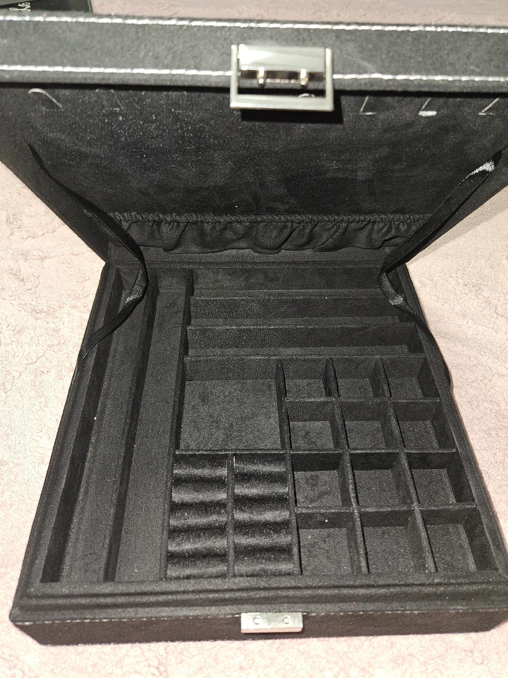 Black Preloved Jewelry Box with Silver Lock